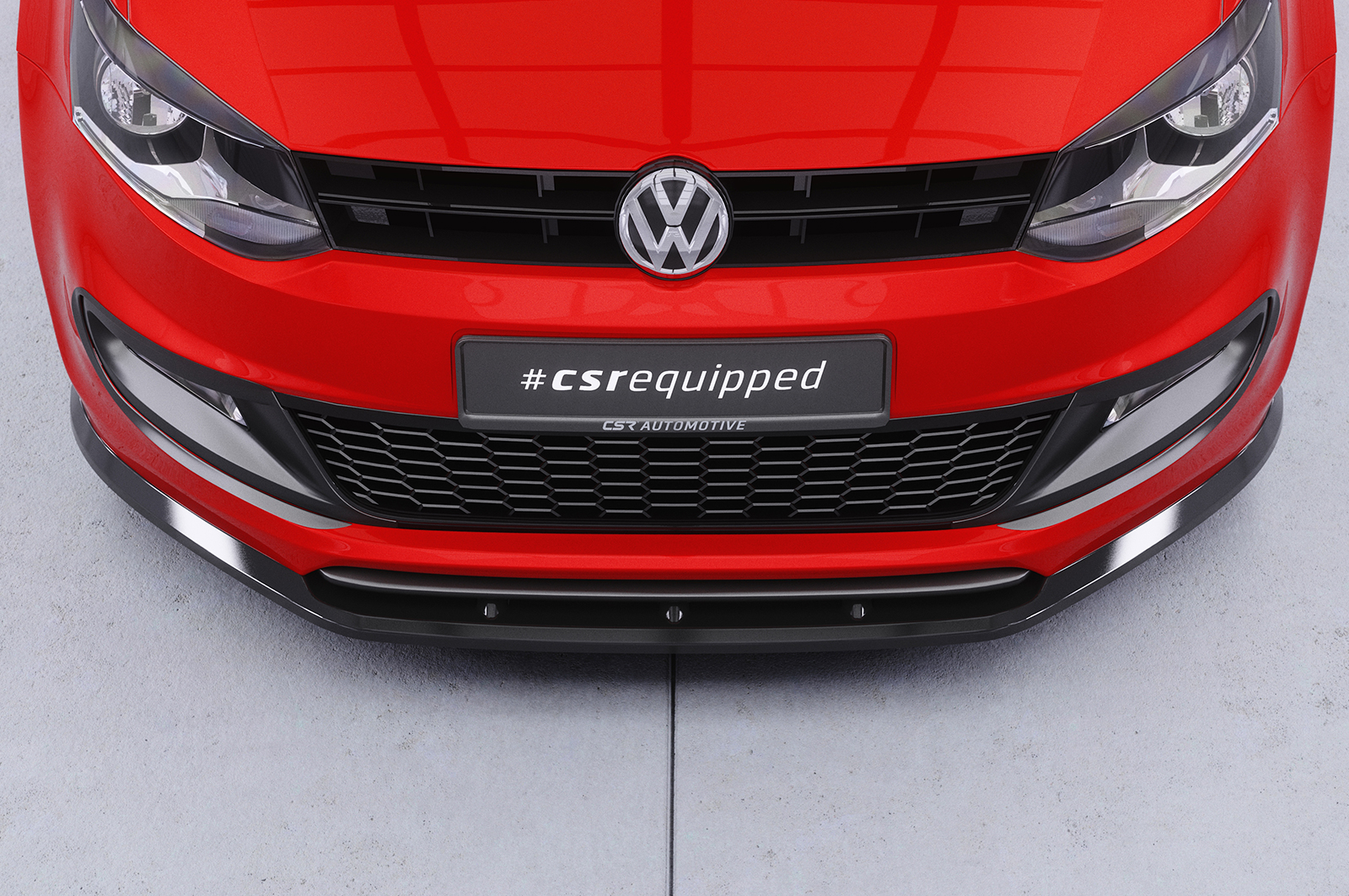 Lame de parechoc avant pour VW Polo V (Typ 6R / 6C) R-Line (03/2009-2017) - Fabriqué en ABS (6 finitions au choix)