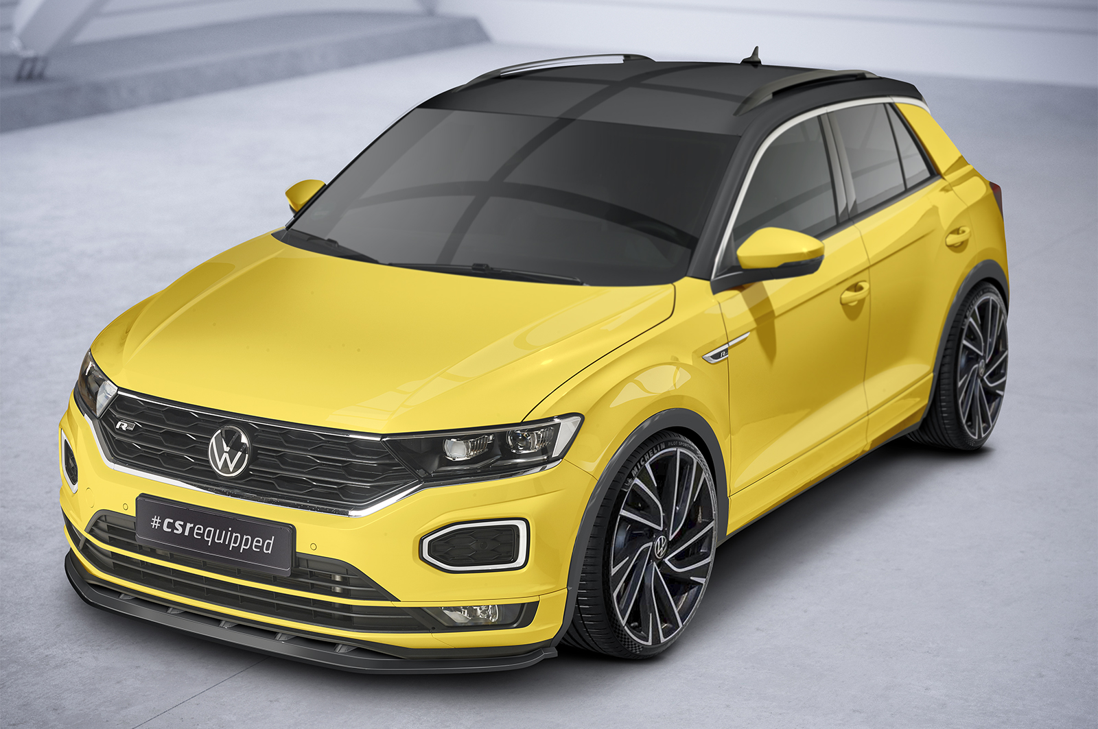 Lame de parechoc avant pour VW T-Roc (A1) R-Line (préfacelift) (2017-2021) - Fabriqué en ABS (6 finitions au choix)