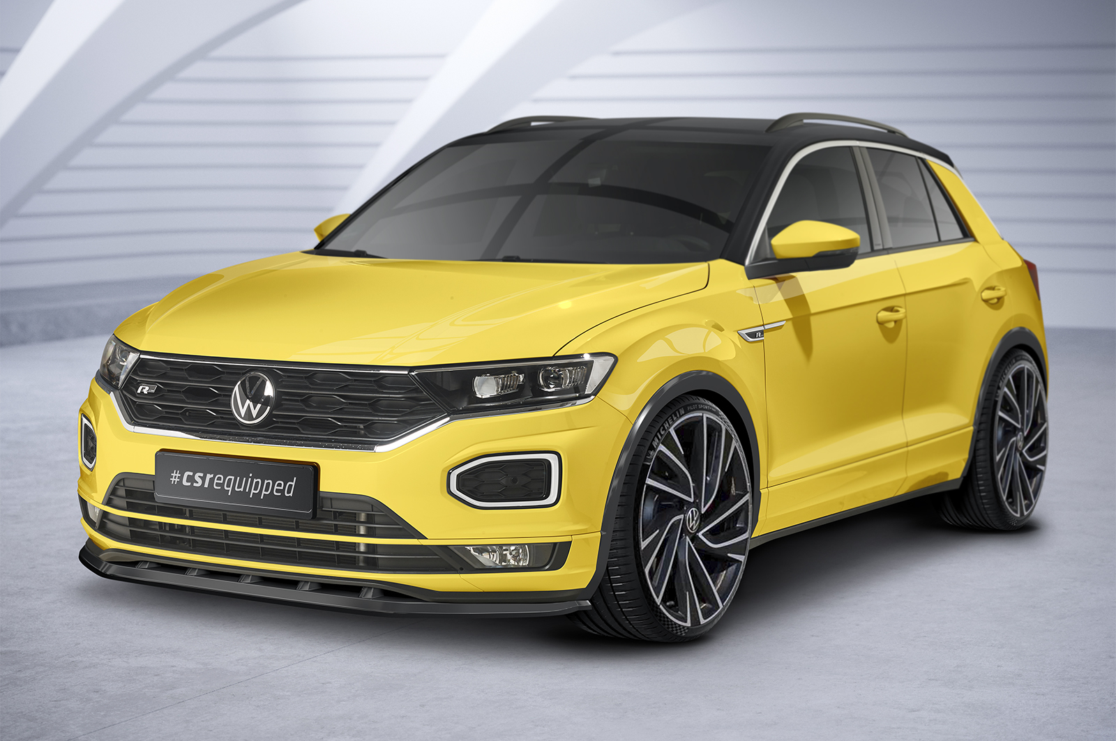 Lame de parechoc avant pour VW T-Roc (A1) R-Line (préfacelift) (2017-2021) - Fabriqué en ABS (6 finitions au choix)