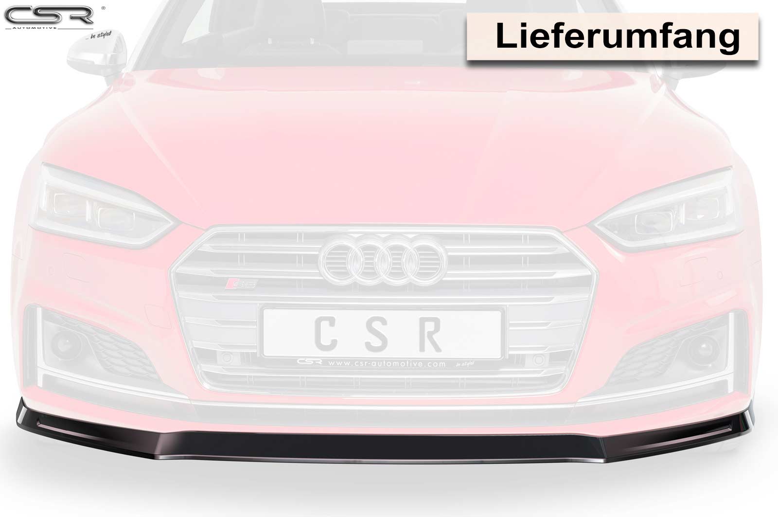Lame de parechoc avant pour Audi A5 (Typ F5) S-Line / S5 (Typ F5) préfacelift (06/2016-2019) - Fabriqué en ABS (6 finitions au choix)
