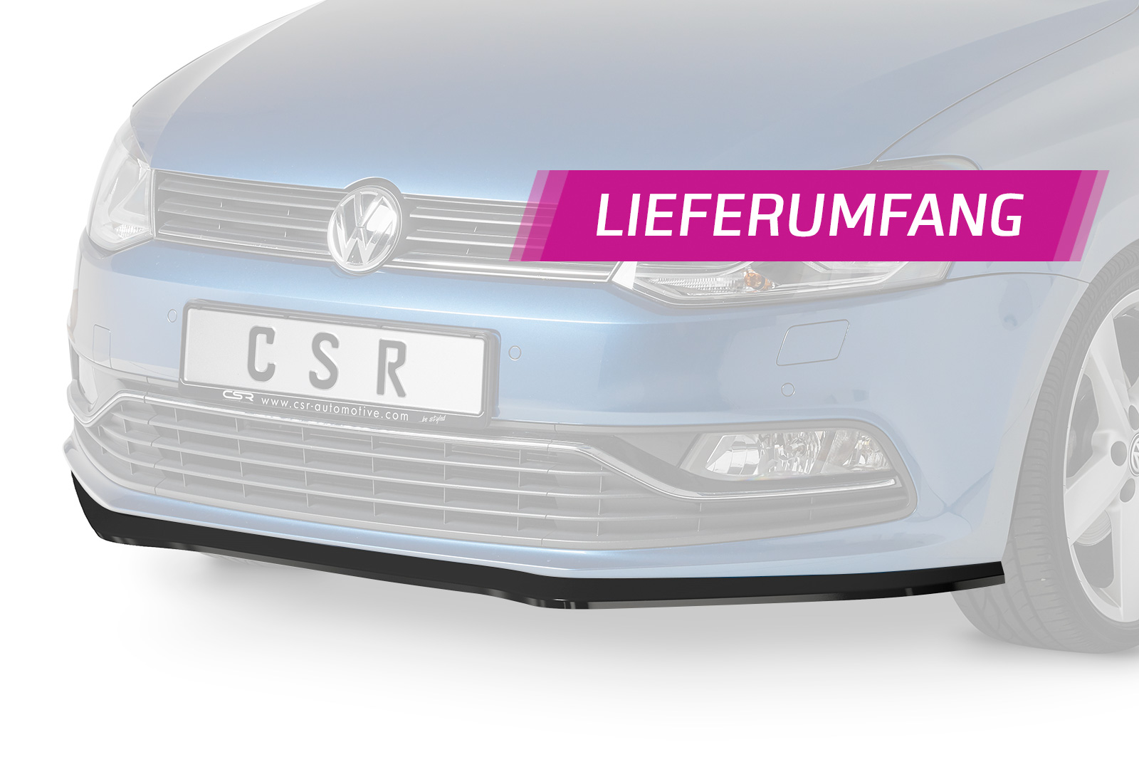 Lame de parechoc avant pour VW Polo V (Typ 6R) GTI (préfacelift) (2009-2014) - Fabriqué en ABS (6 finitions au choix)