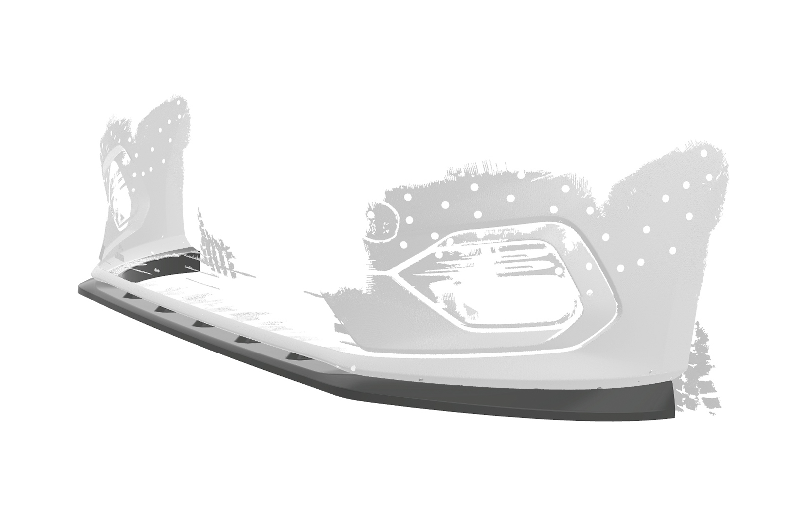 Lame de parechoc avant pour Ford Fiesta MK8 ST-Line / ST (depuis 2017) - Fabriqué en ABS (6 finitions au choix)