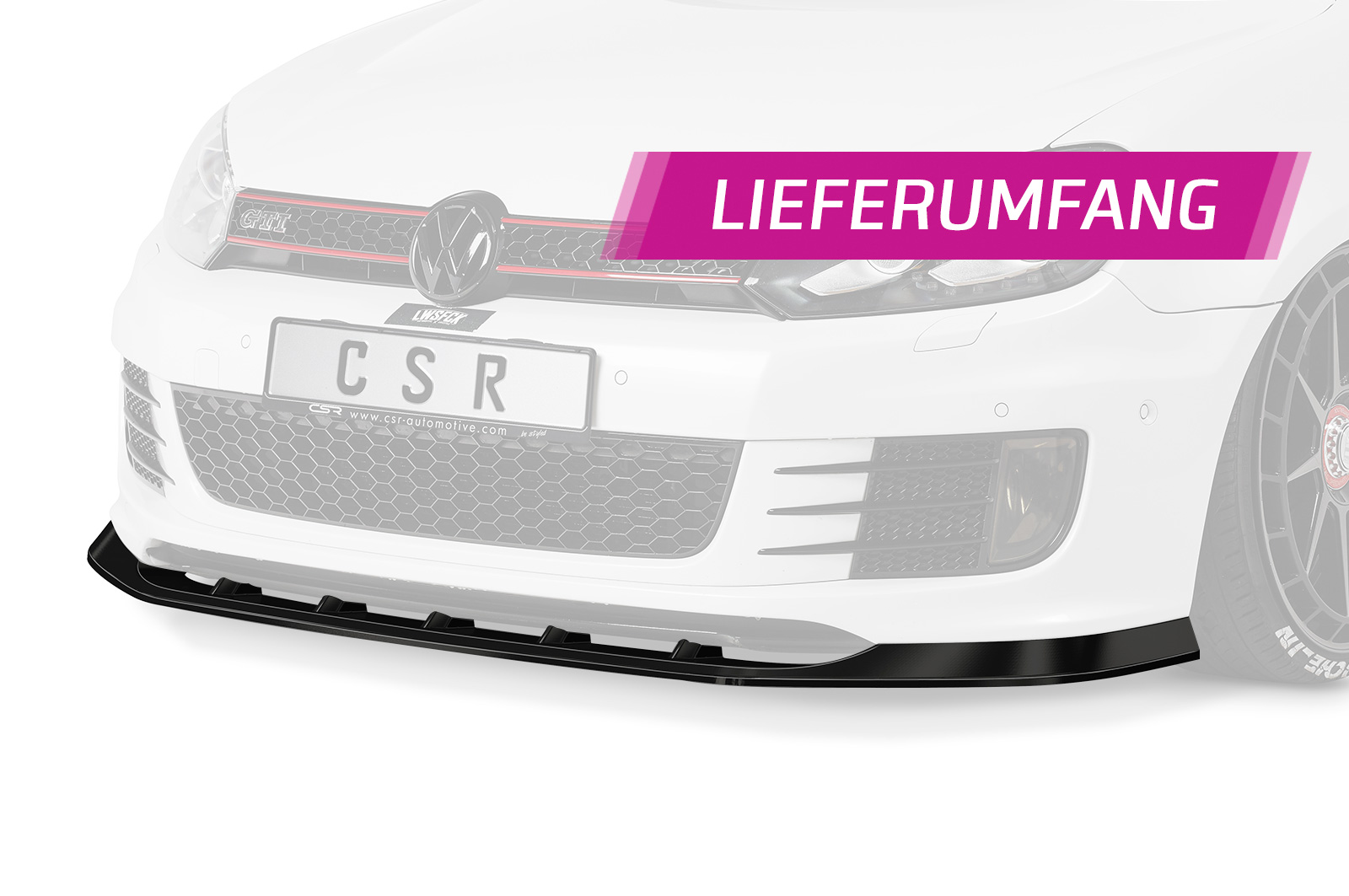 Lame de parechoc avant pour VW Golf VI GTI Edition 35 (05/2011-11/2012) - Fabriqué en ABS (6 finitions au choix)