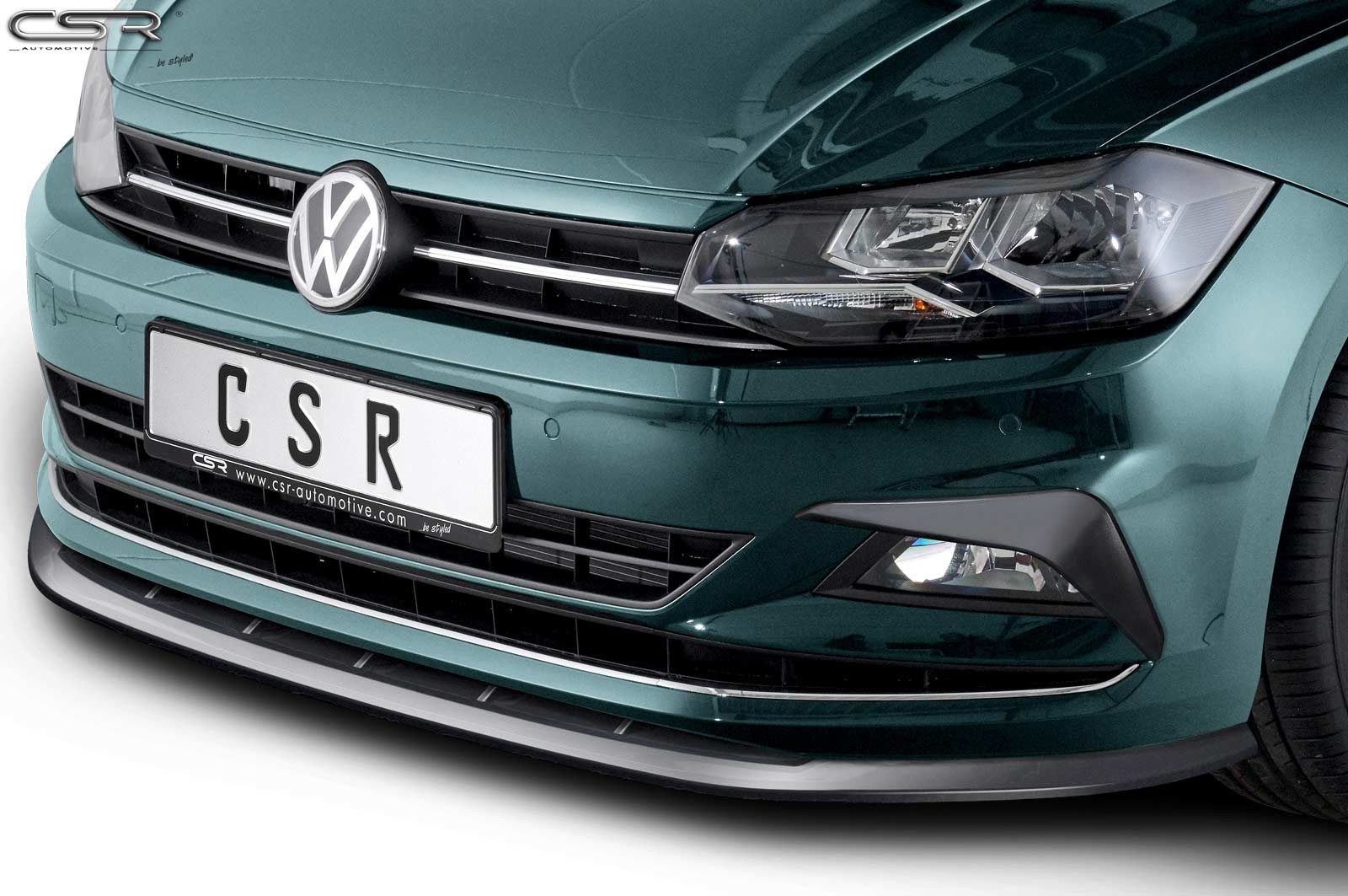 Lame de parechoc avant pour VW Polo VI 2G (Typ AW) finition de base (09/2017-03/2021) - Fabriqué en ABS (6 finitions au choix)