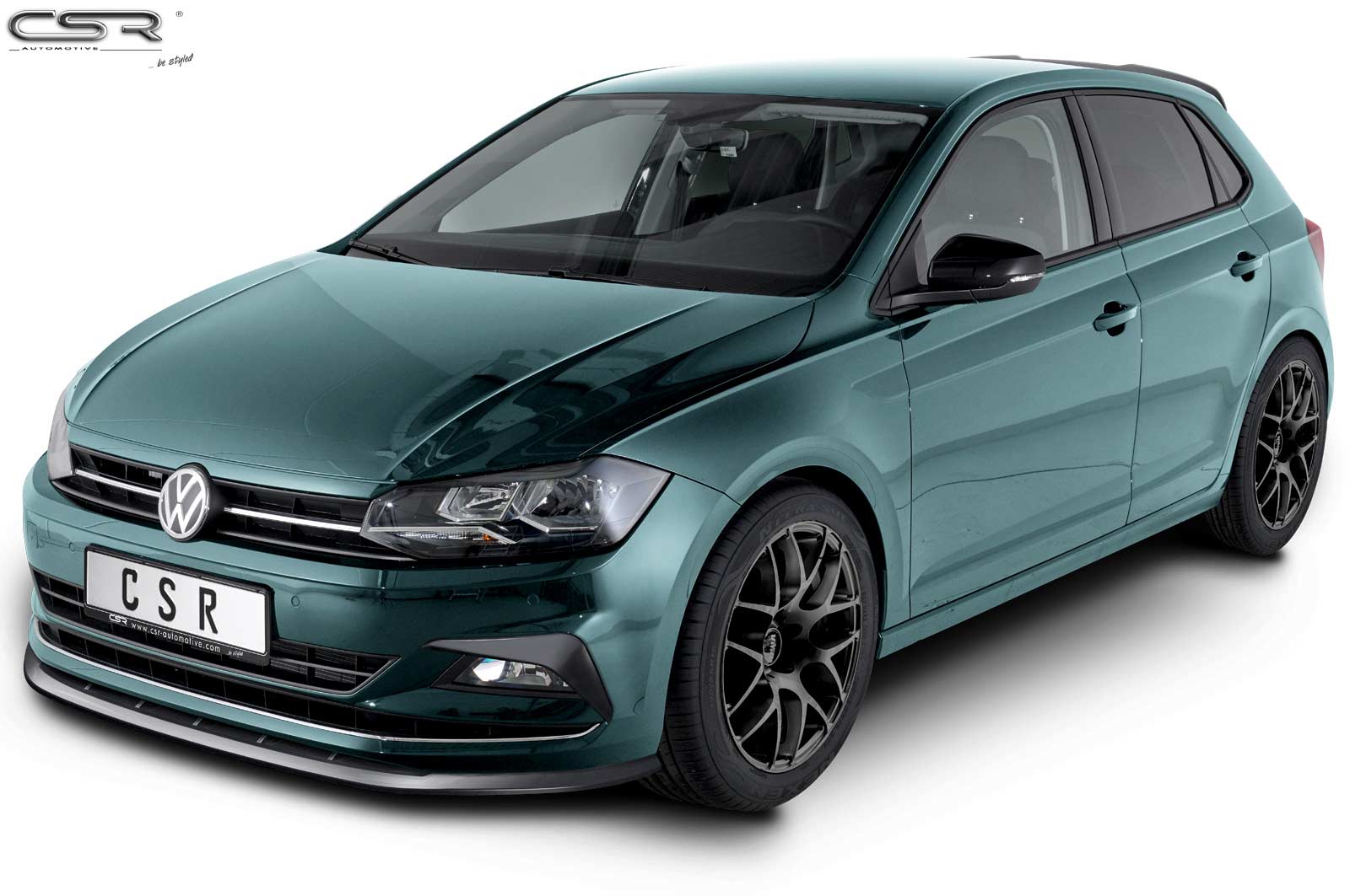 Lame de parechoc avant pour VW Polo VI 2G (Typ AW) finition de base (09/2017-03/2021) - Fabriqué en ABS (6 finitions au choix)