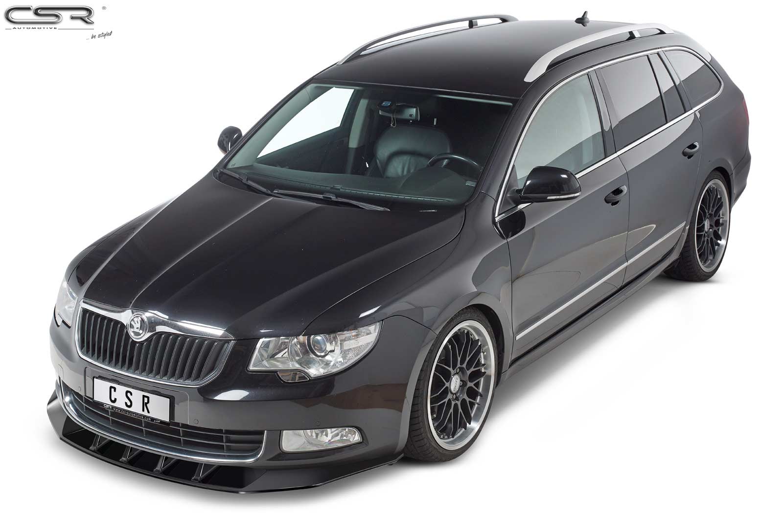 Lame de parechoc avant pour Skoda Superb II préfacelift (2008-06/2013) - Fabriqué en ABS (6 finitions au choix)