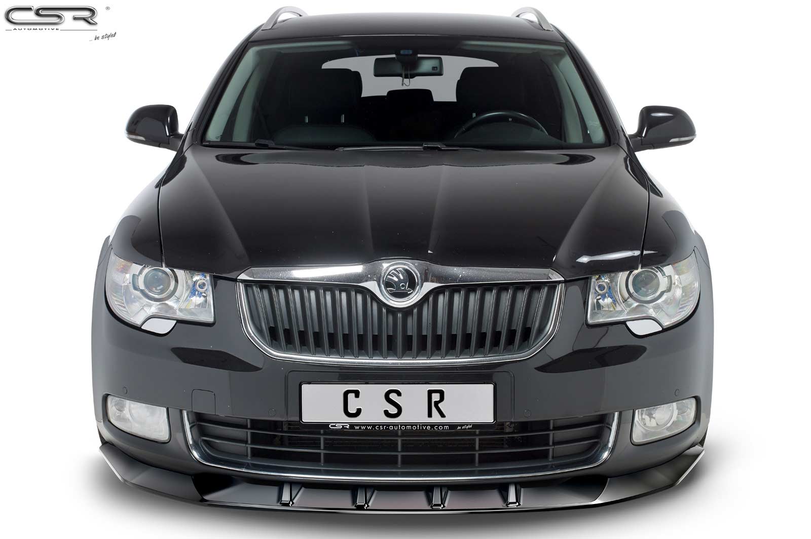 Lame de parechoc avant pour Skoda Superb II préfacelift (2008-06/2013) - Fabriqué en ABS (6 finitions au choix)