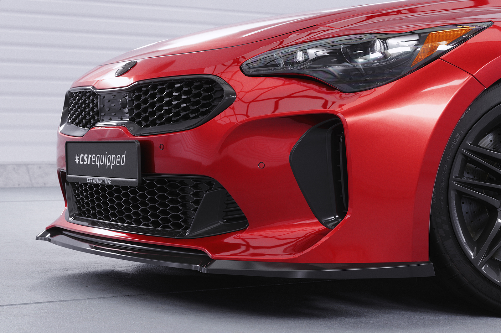 Lame de parechoc avant pour Kia Stinger GT (depuis 2017) - Fabriqué en ABS (6 finitions au choix)