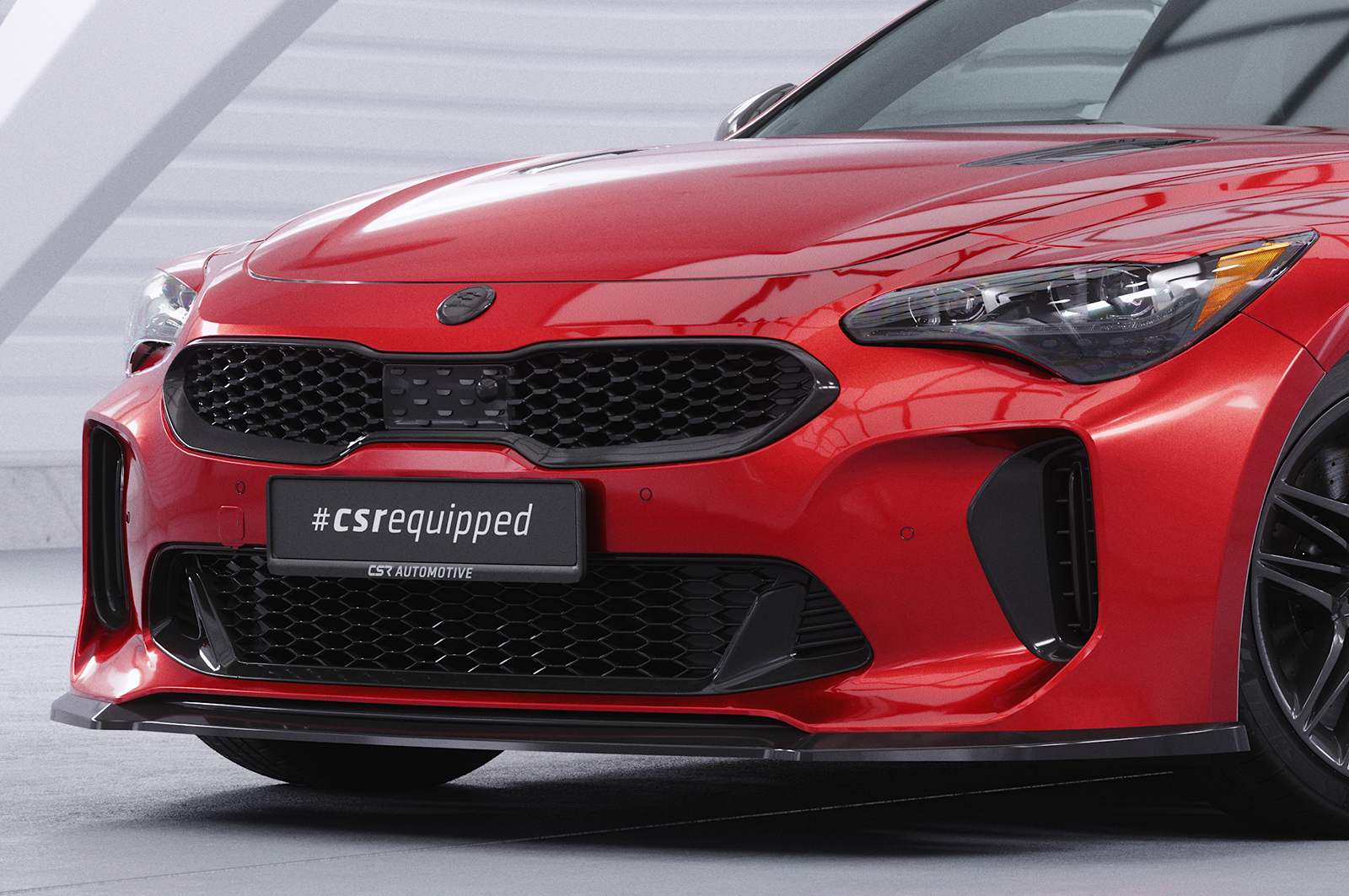 Lame de parechoc avant pour Kia Stinger GT (depuis 2017) - Fabriqué en ABS (6 finitions au choix)