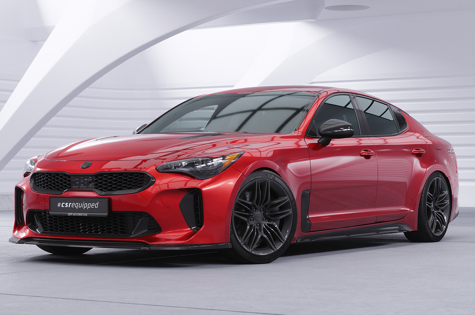 Lame de parechoc avant pour Kia Stinger GT (depuis 2017) - Fabriqué en ABS (6 finitions au choix)