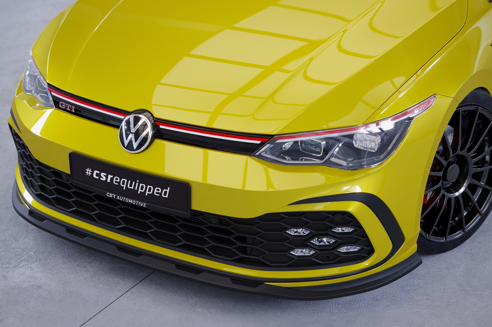 Lame de parechoc avant pour VW Golf 8 (Typ CD) GTI / GTD / GTE et R-Line (depuis 12/2019) - Fabriqué en ABS (6 finitions au choix)