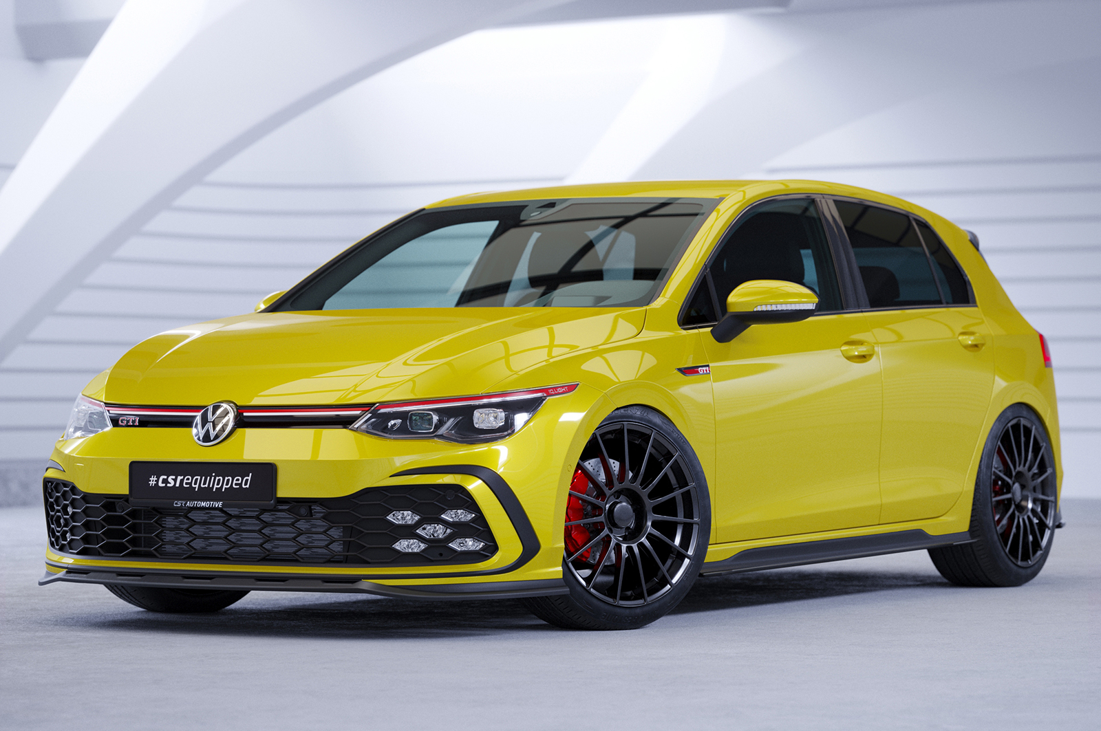 Lame de parechoc avant pour VW Golf 8 (Typ CD) GTI / GTD / GTE et R-Line (depuis 12/2019) - Fabriqué en ABS (6 finitions au choix)