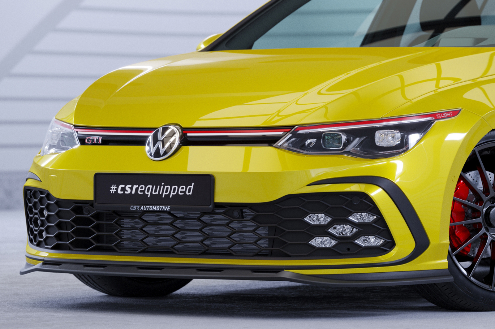 Lame de parechoc avant pour VW Golf 8 (Typ CD) GTI / GTD / GTE et R-Line (depuis 12/2019) - Fabriqué en ABS (6 finitions au choix)