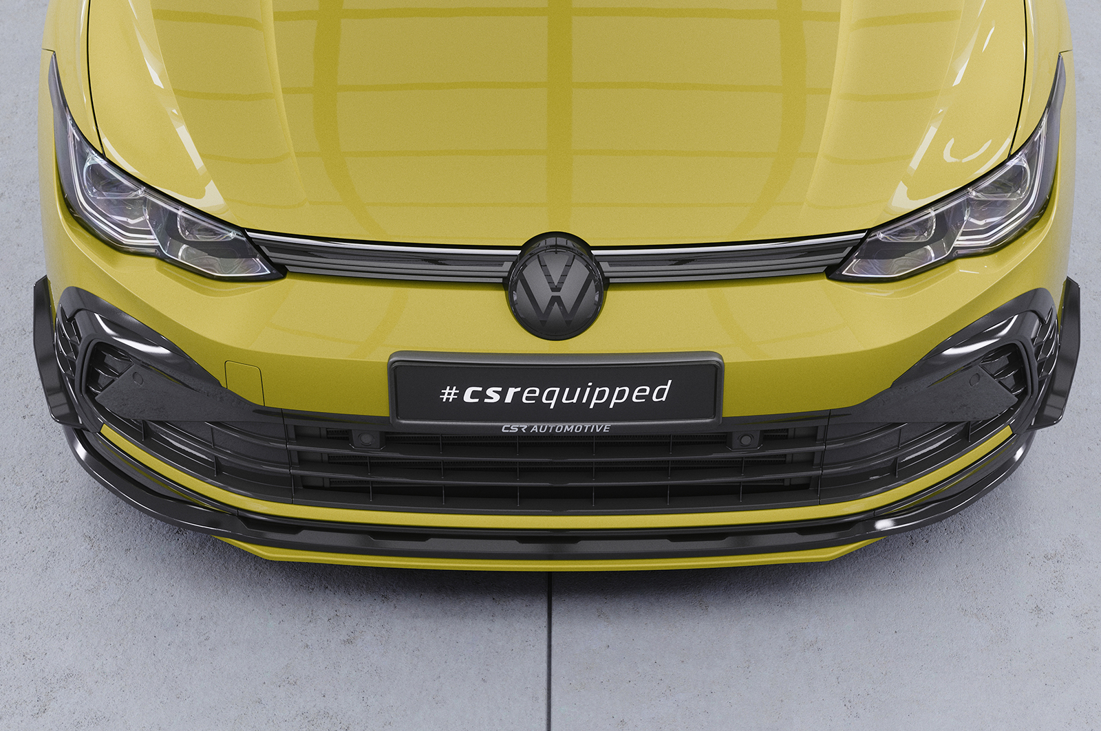 Lame de parechoc avant pour VW Golf 8 (Typ CD) GTI / GTD / GTE et R-Line (depuis 12/2019) - Fabriqué en ABS (6 finitions au choix)