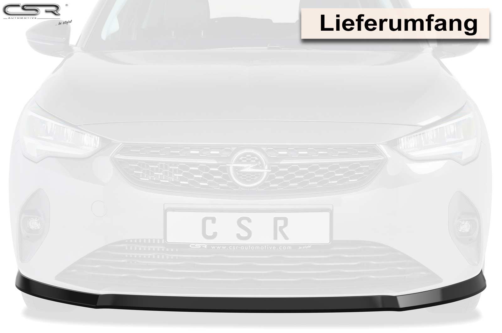 Lame de parechoc avant pour Opel Corsa F finition de base (depuis 07/2019) - Fabriqué en ABS (6 finitions au choix)
