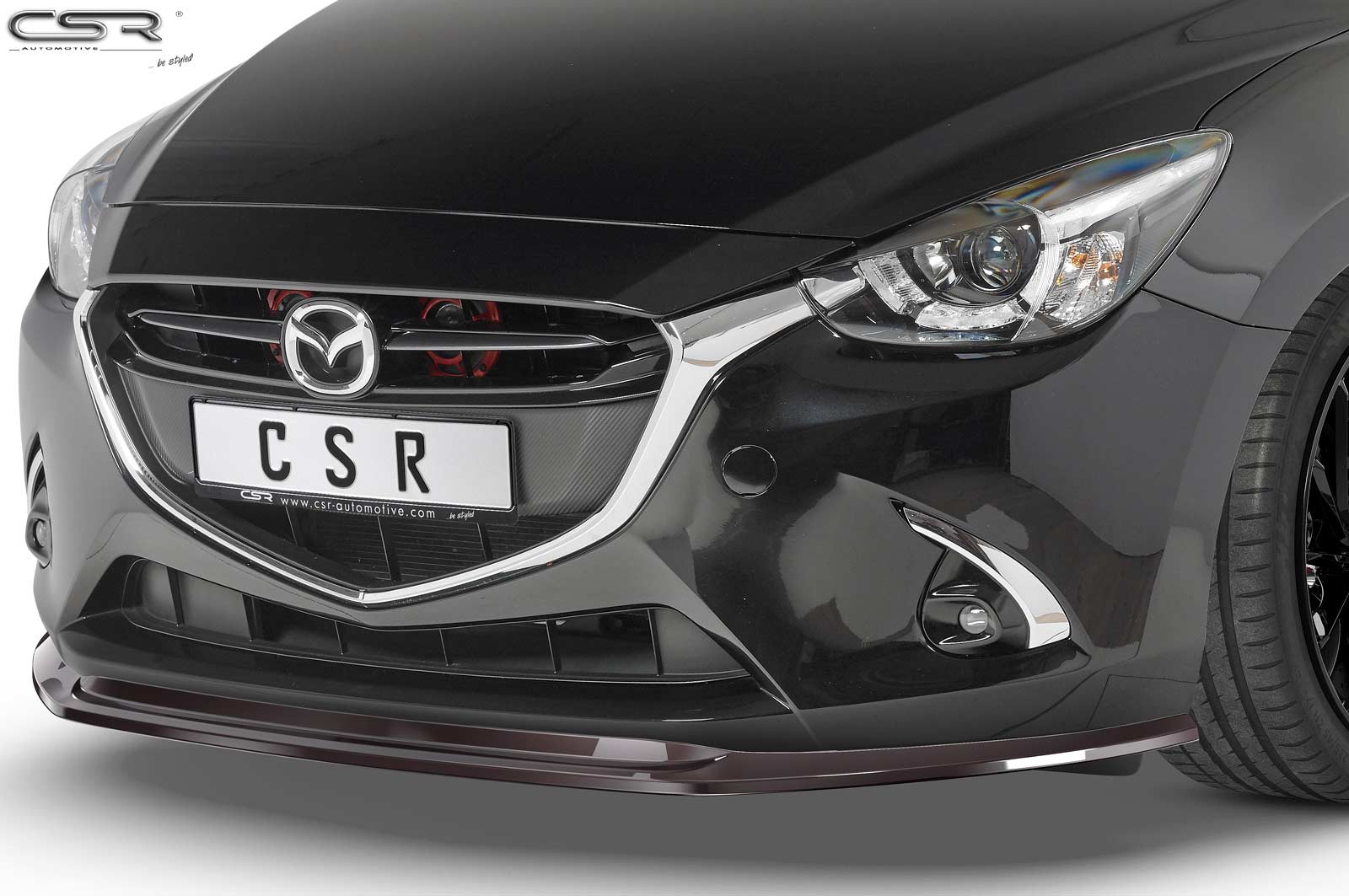 Lame de parechoc avant pour Mazda 2 (Typ DJ) préfacelift (11/2014-12/2019) - Fabriqué en ABS (6 finitions au choix)