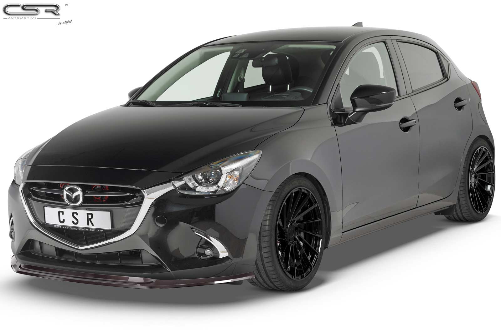 Lame de parechoc avant pour Mazda 2 (Typ DJ) préfacelift (11/2014-12/2019) - Fabriqué en ABS (6 finitions au choix)