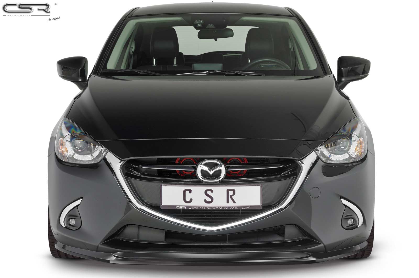 Lame de parechoc avant pour Mazda 2 (Typ DJ) préfacelift (11/2014-12/2019) - Fabriqué en ABS (6 finitions au choix)