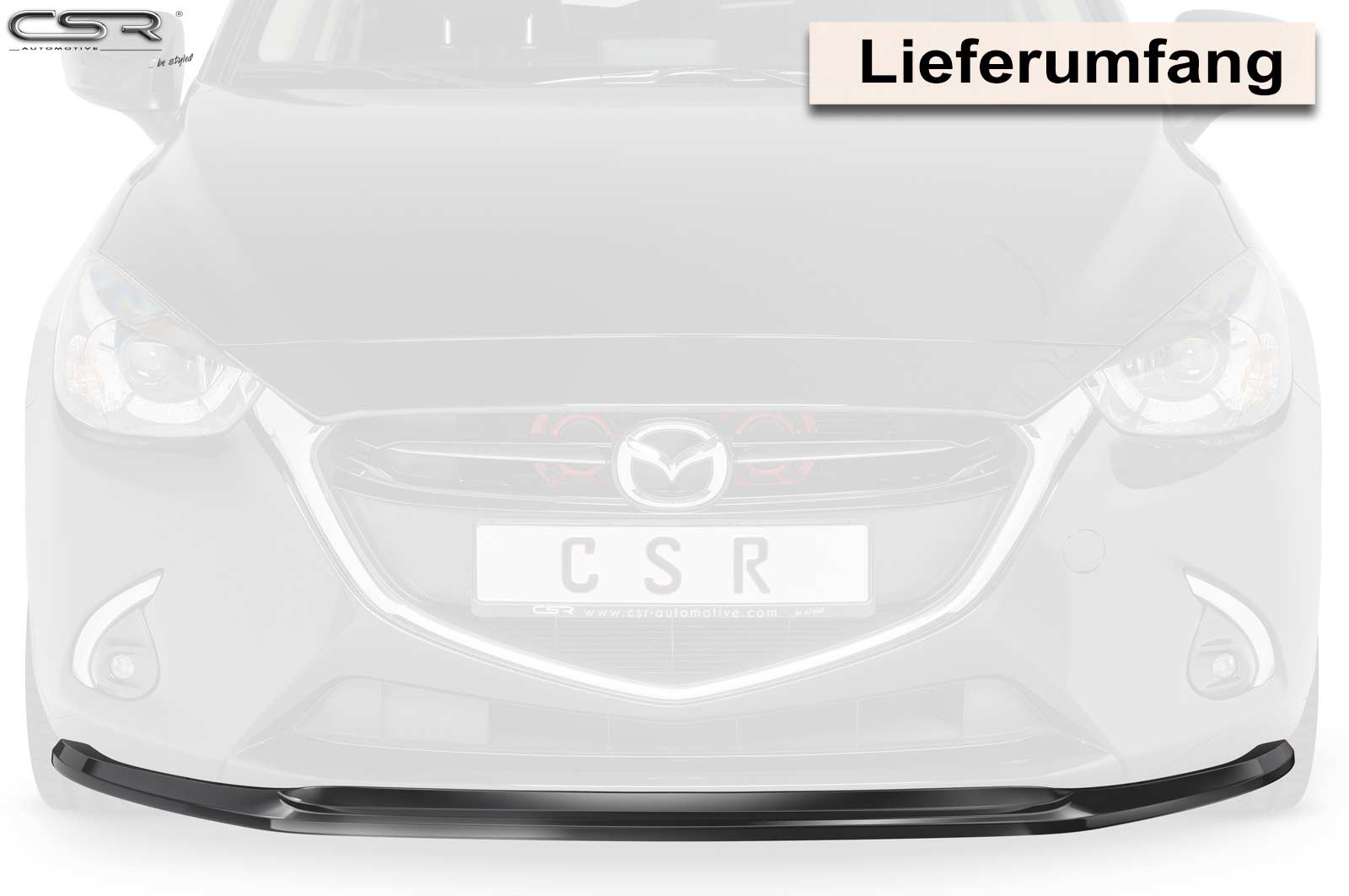 Lame de parechoc avant pour Mazda 2 (Typ DJ) préfacelift (11/2014-12/2019) - Fabriqué en ABS (6 finitions au choix)