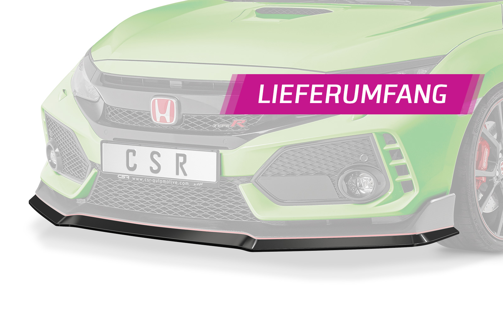 Lame de parechoc avant pour Honda Civic FK8 Type R (depuis 2017) - Fabriqué en ABS (6 finitions au choix)
