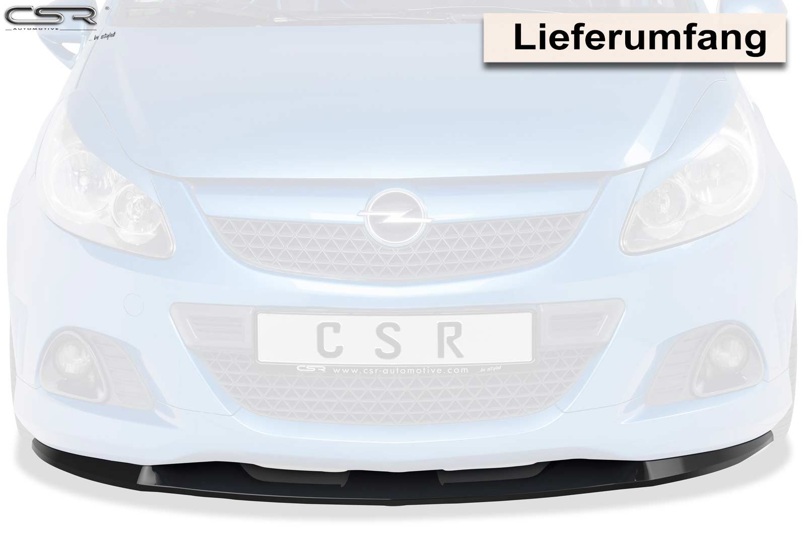 Lame de parechoc avant pour Opel Corsa D OPC (03/2007-10/2014) - Fabriqué en ABS (6 finitions au choix)