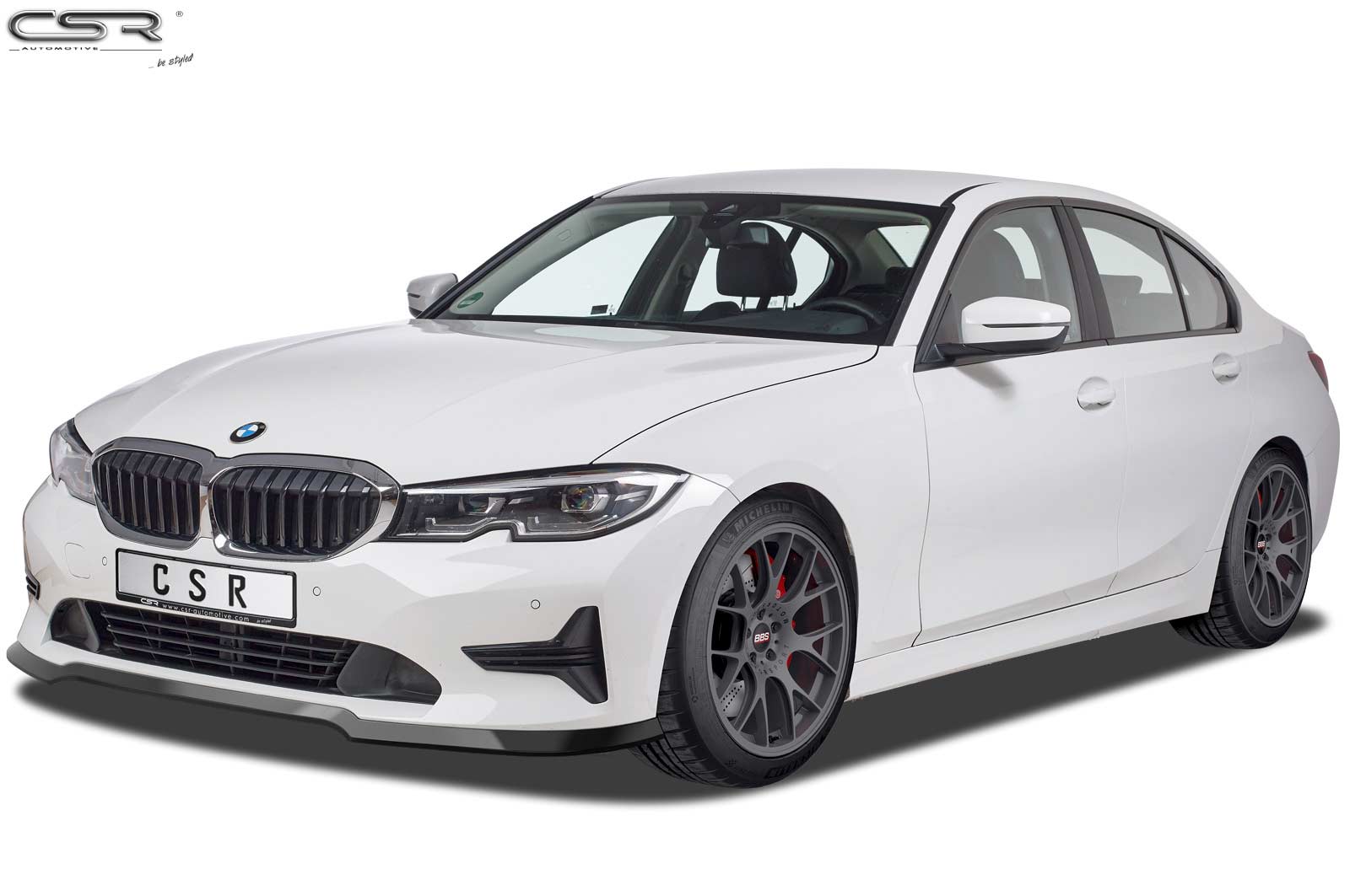 Lame de parechoc avant pour BMW Série 3 G20 / G21 berline / break (finition de base et Advantage) (depuis 03/2019) - Fabriqué en ABS (6 finitions au choix)