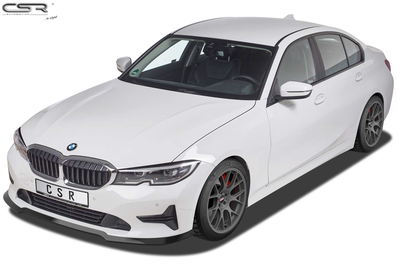 Lame de parechoc avant pour BMW Série 3 G20 / G21 berline / break (finition de base et Advantage) (depuis 03/2019) - Fabriqué en ABS (6 finitions au choix)