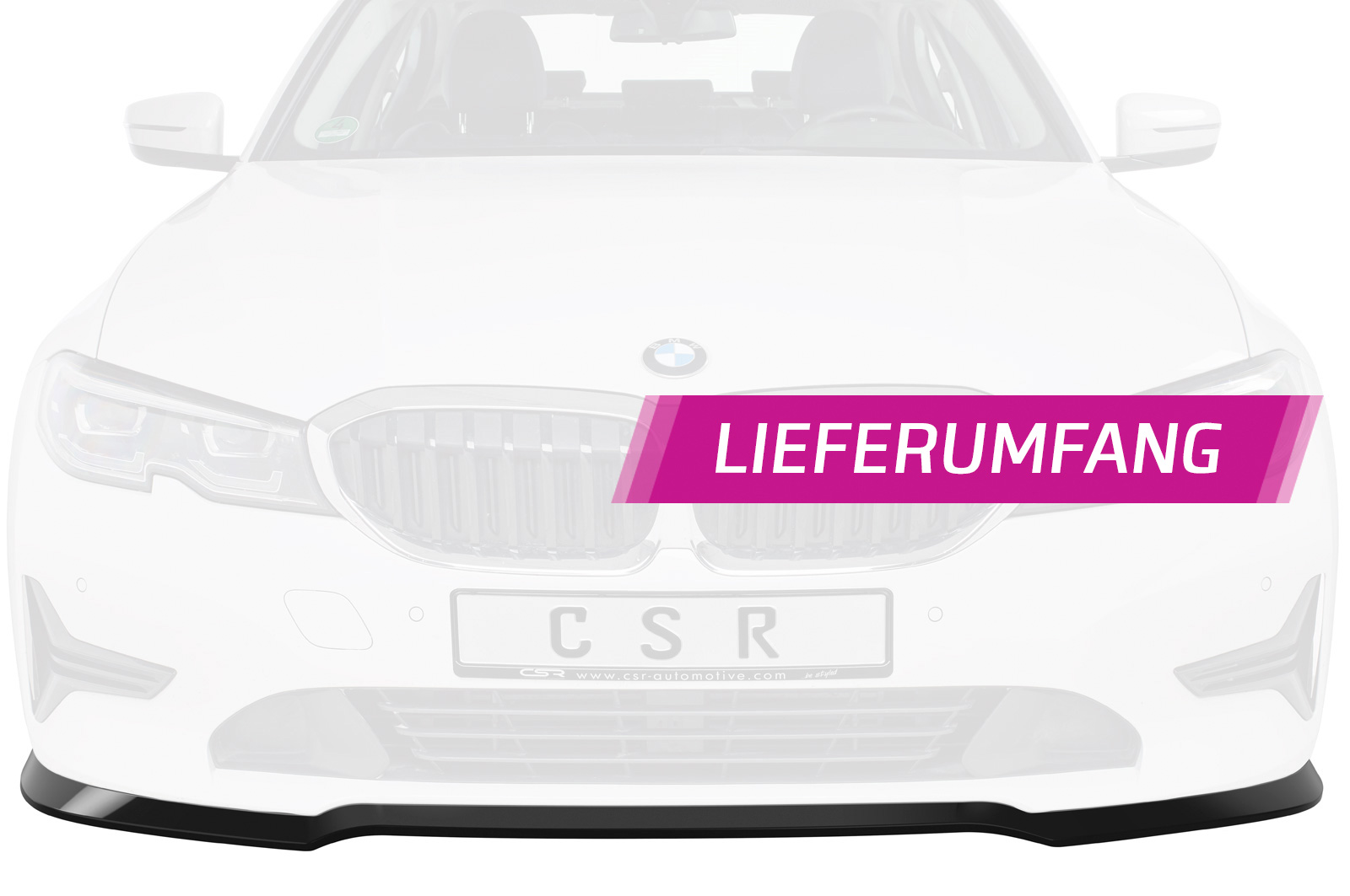 Lame de parechoc avant pour BMW Série 3 G20 / G21 berline / break (finition de base et Advantage) (depuis 03/2019) - Fabriqué en ABS (6 finitions au choix)