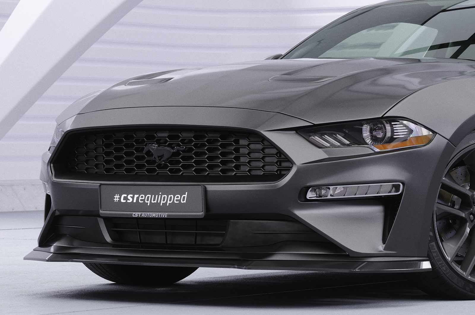 Lame de parechoc avant pour Ford Mustang VI facelift (depuis 08/2017) - Fabriqué en ABS (6 finitions au choix)