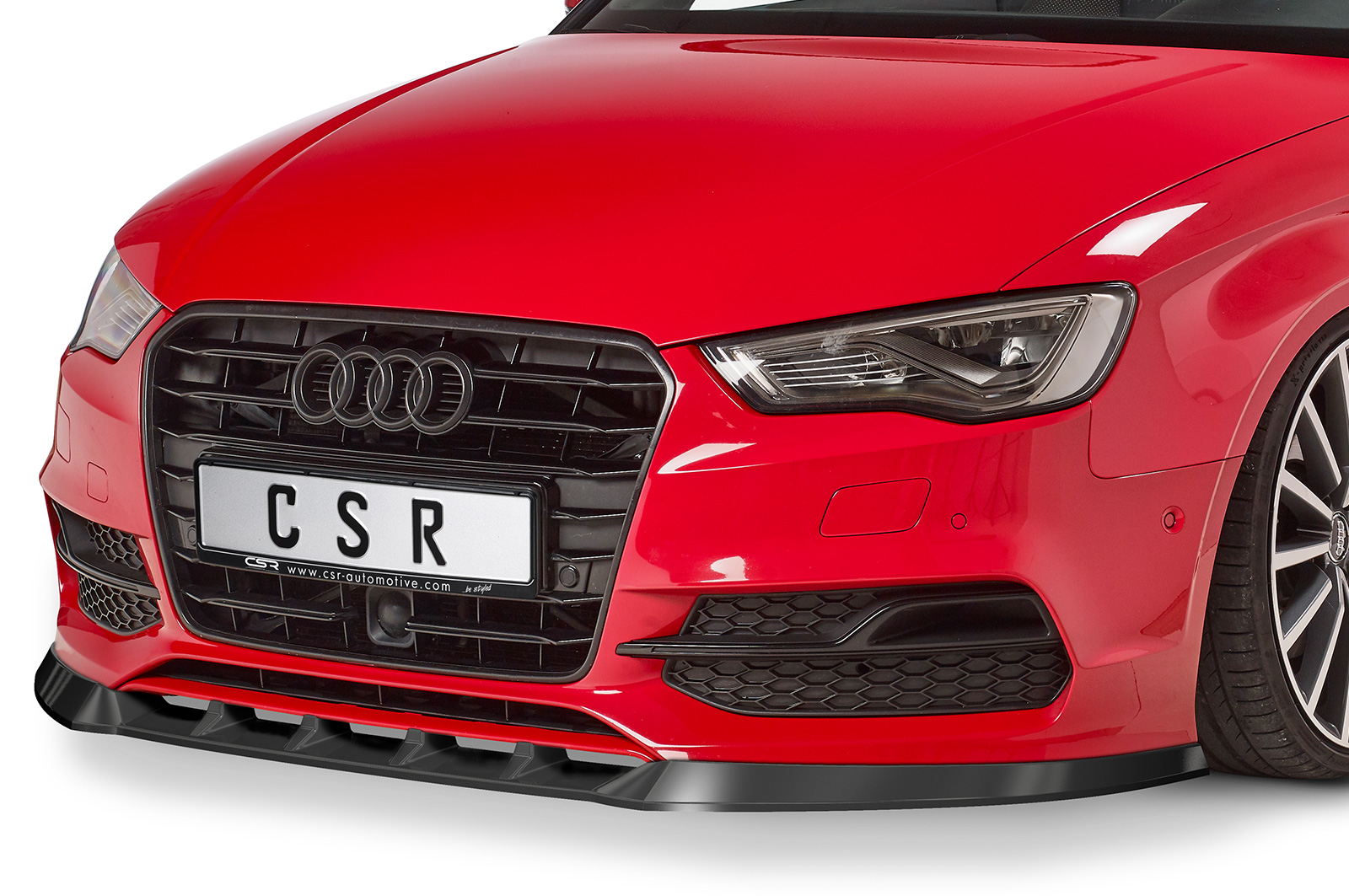 Lame de parechoc avant pour Audi A3 8V / S3 8V cabriolet / berline S-Line préfacelift (2013-2016) - Fabriqué en ABS (6 finitions au choix)