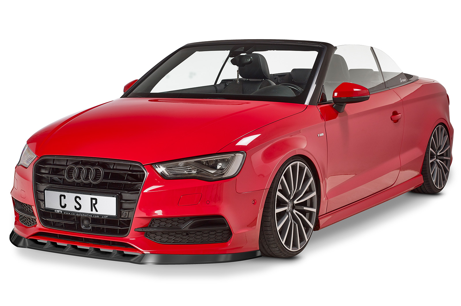 Lame de parechoc avant pour Audi A3 8V / S3 8V cabriolet / berline S-Line préfacelift (2013-2016) - Fabriqué en ABS (6 finitions au choix)