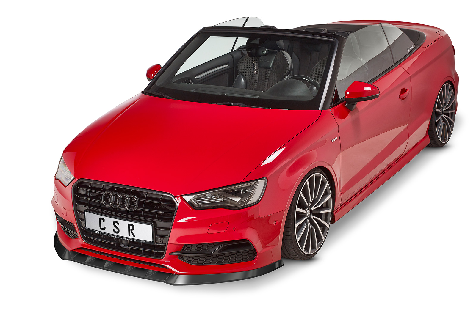 Lame de parechoc avant pour Audi A3 8V / S3 8V cabriolet / berline S-Line préfacelift (2013-2016) - Fabriqué en ABS (6 finitions au choix)