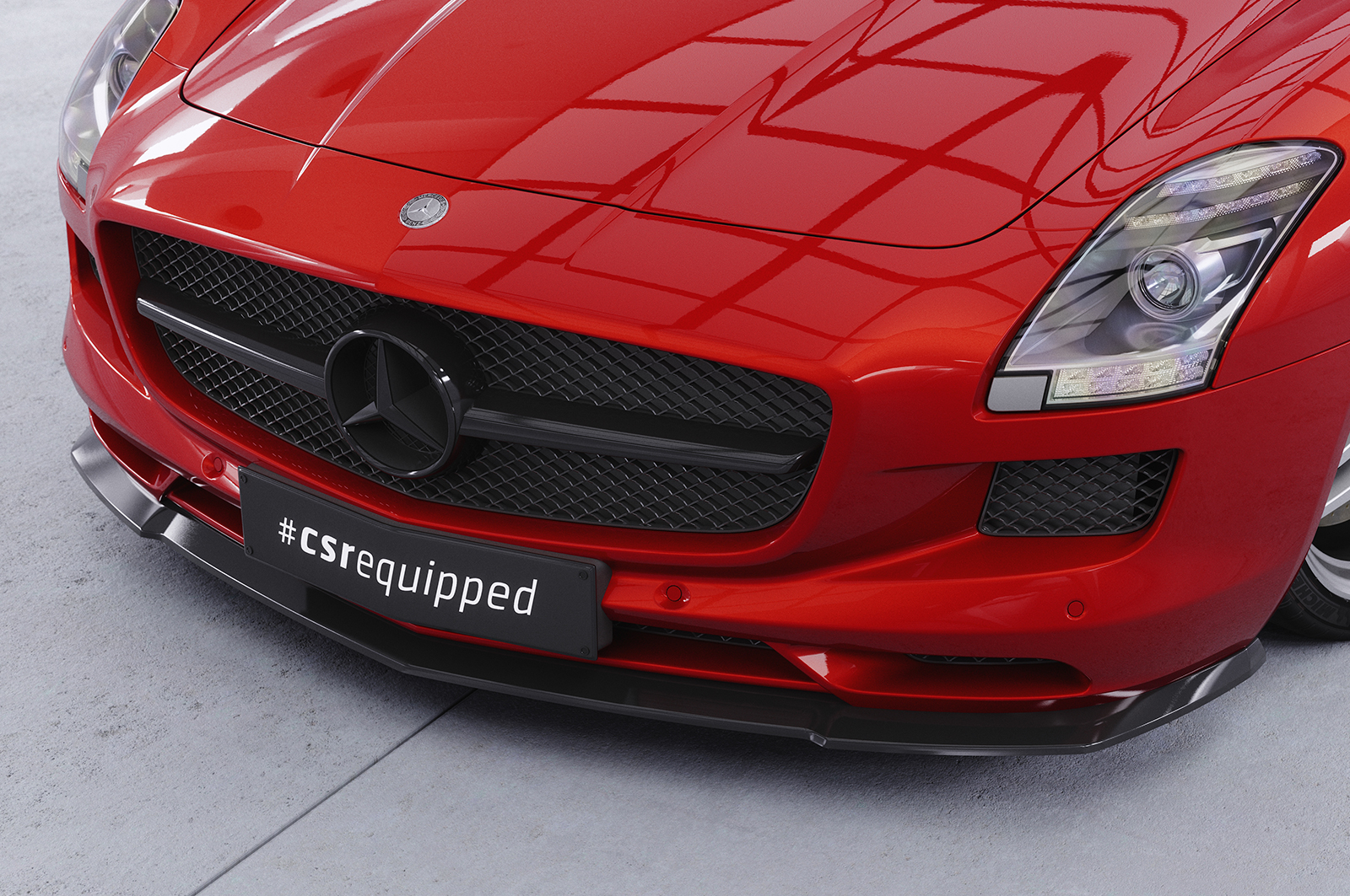 Lame de parechoc avant pour Mercedes-Benz SLS AMG (C197 / R197) coupé / Roadster (2009-06/2014) - Fabriqué en ABS (6 finitions au choix)