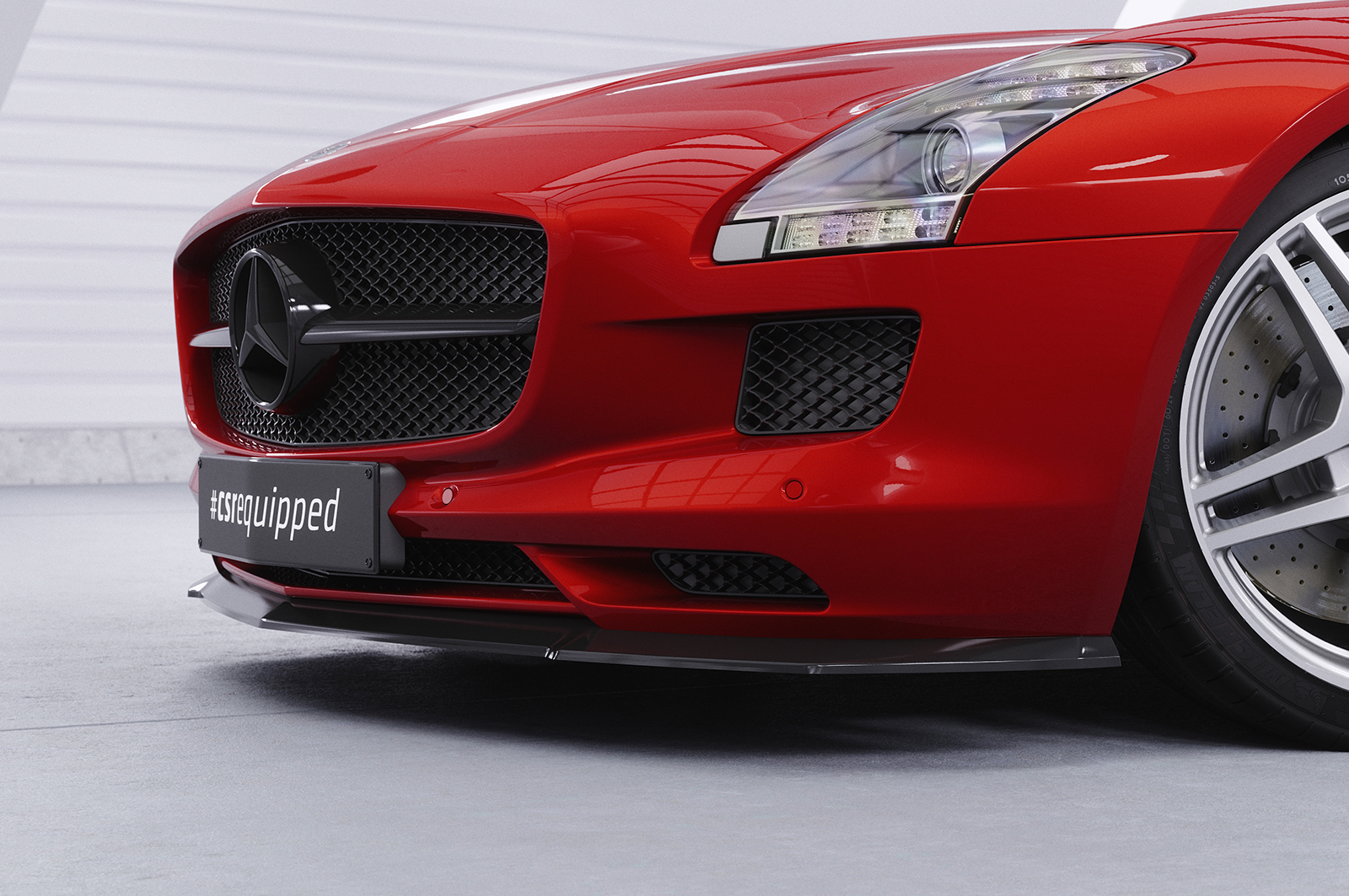 Lame de parechoc avant pour Mercedes-Benz SLS AMG (C197 / R197) coupé / Roadster (2009-06/2014) - Fabriqué en ABS (6 finitions au choix)