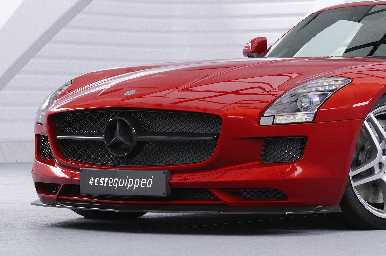 Lame de parechoc avant pour Mercedes-Benz SLS AMG (C197 / R197) coupé / Roadster (2009-06/2014) - Fabriqué en ABS (6 finitions au choix)