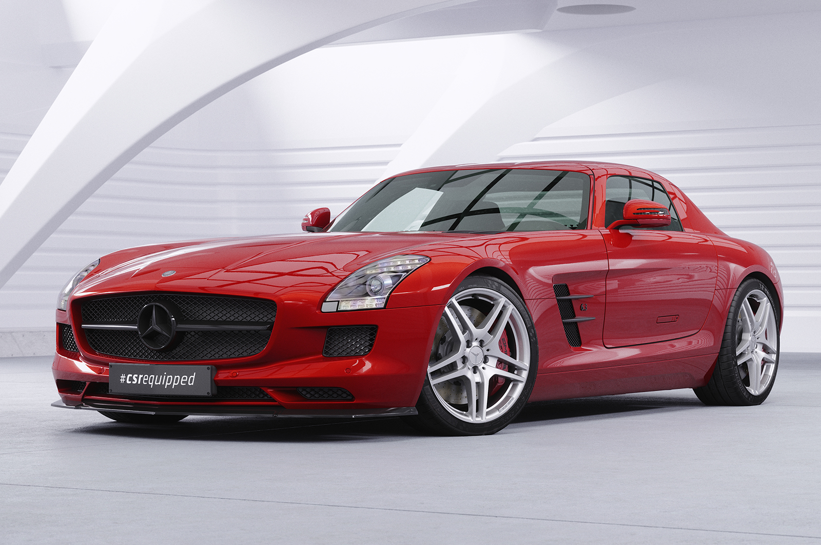 Lame de parechoc avant pour Mercedes-Benz SLS AMG (C197 / R197) coupé / Roadster (2009-06/2014) - Fabriqué en ABS (6 finitions au choix)