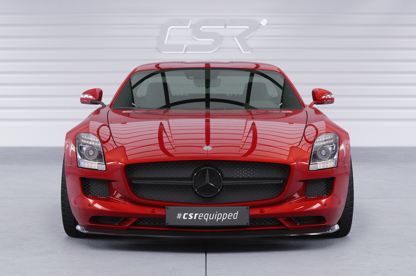 Lame de parechoc avant pour Mercedes-Benz SLS AMG (C197 / R197) coupé / Roadster (2009-06/2014) - Fabriqué en ABS (6 finitions au choix)