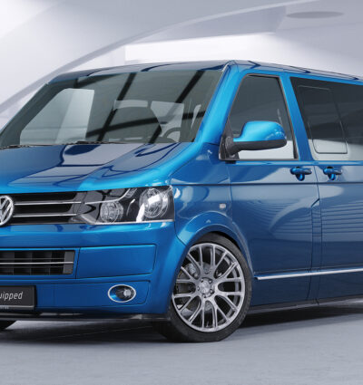 Lame de parechoc avant pour VW T5 1. facelift (09/2009-07/2015) - Fabriqué en ABS (6 finitions au choix)