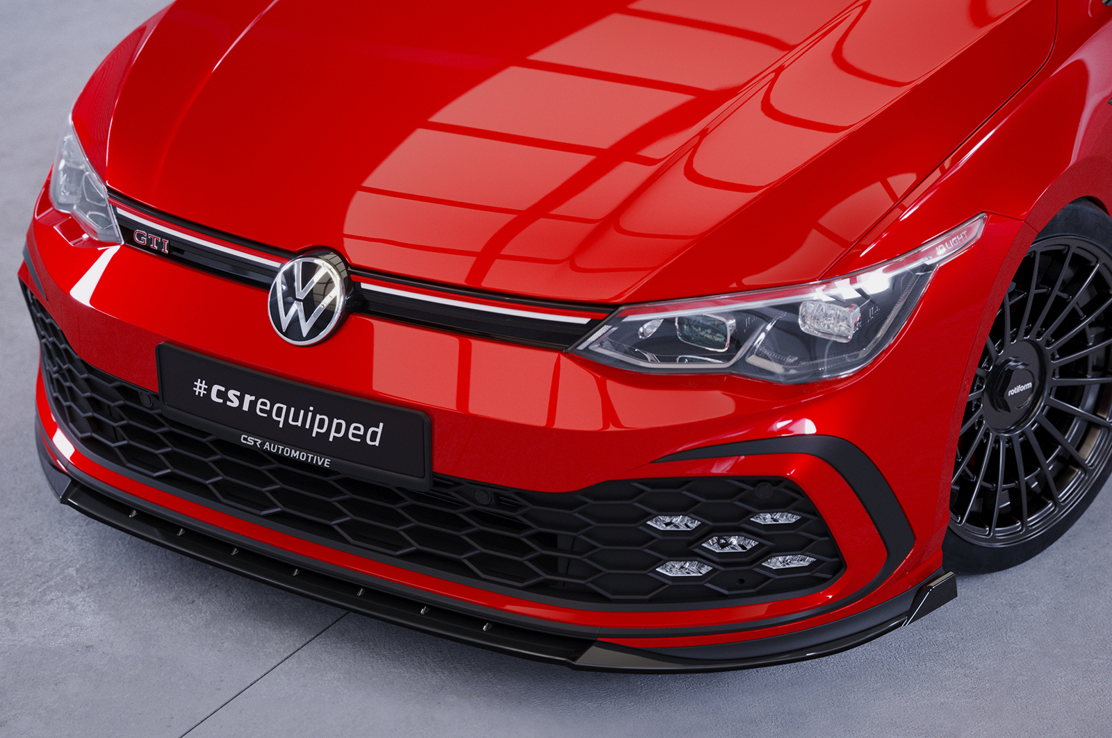 Lame de parechoc avant pour VW Golf 8 (Typ CD) GTI / GTD / GTE et R-Line (depuis 12/2019) - Fabriqué en ABS (6 finitions au choix)