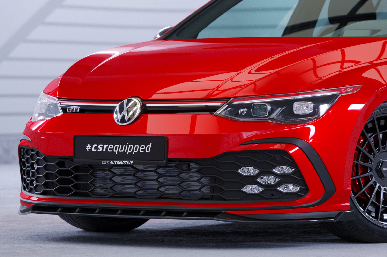 Lame de parechoc avant pour VW Golf 8 (Typ CD) GTI / GTD / GTE et R-Line (depuis 12/2019) - Fabriqué en ABS (6 finitions au choix)