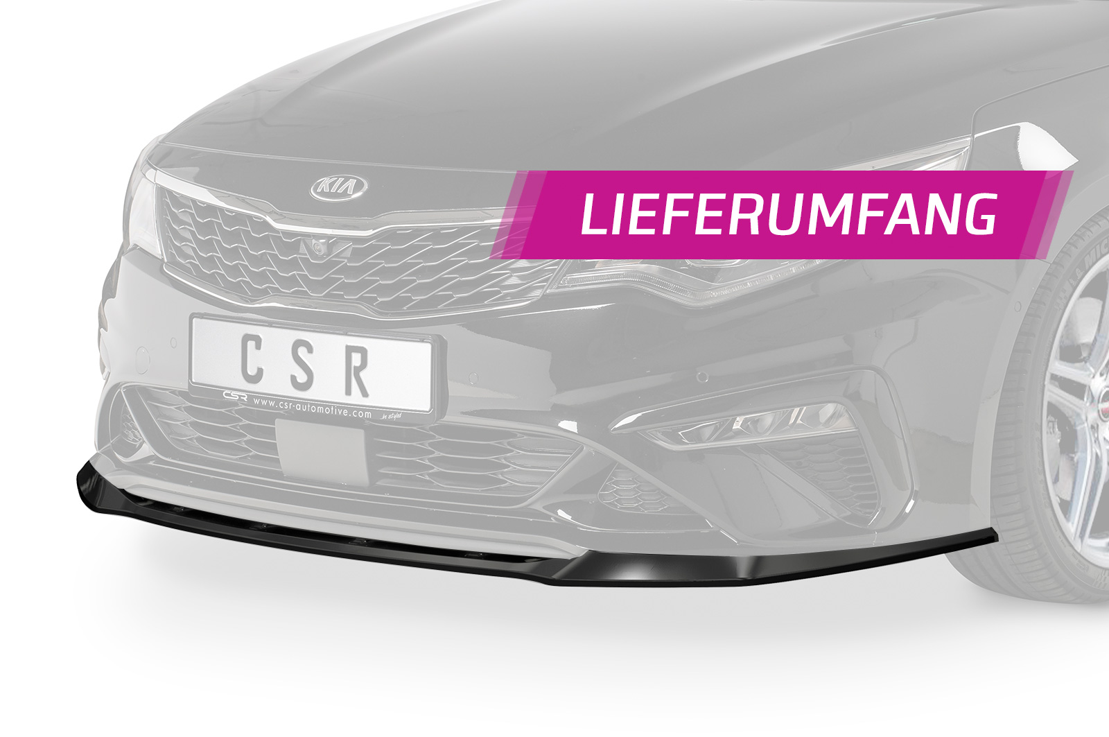 Lame de parechoc avant pour Kia Optima (JF) GT / GT-Line (facelift) (depuis 08/2018) - Fabriqué en ABS (6 finitions au choix)