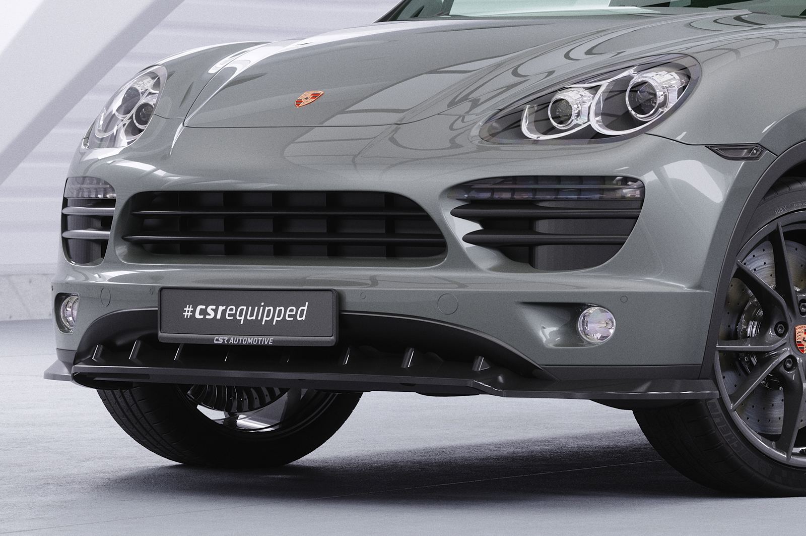 Lame de parechoc avant pour Porsche Cayenne Typ 92A toutes carrosseries (2010-09/2014) - Fabriqué en ABS (6 finitions au choix)