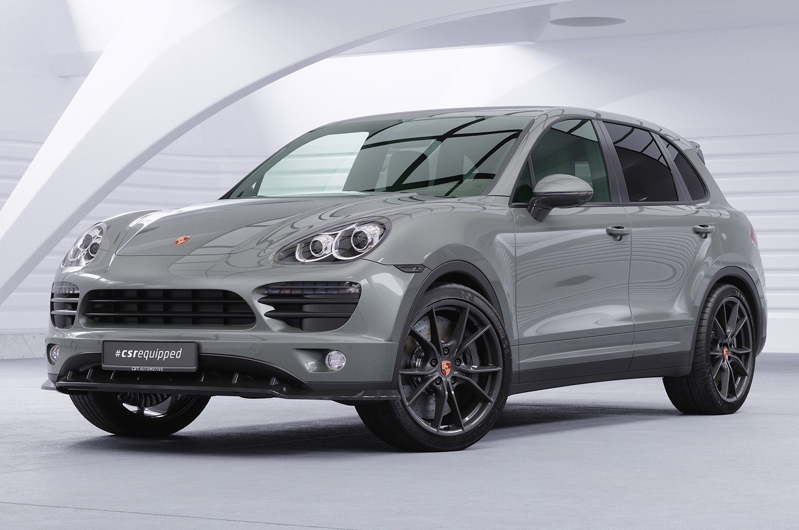 Lame de parechoc avant pour Porsche Cayenne Typ 92A toutes carrosseries (2010-09/2014) - Fabriqué en ABS (6 finitions au choix)