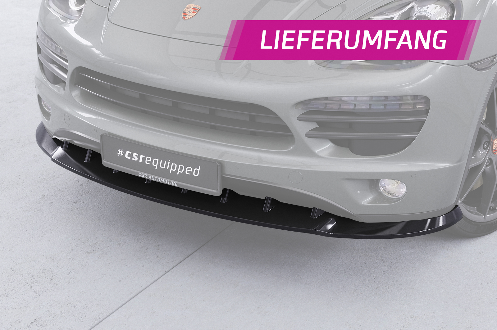 Lame de parechoc avant pour Porsche Cayenne Typ 92A toutes carrosseries (2010-09/2014) - Fabriqué en ABS (6 finitions au choix)