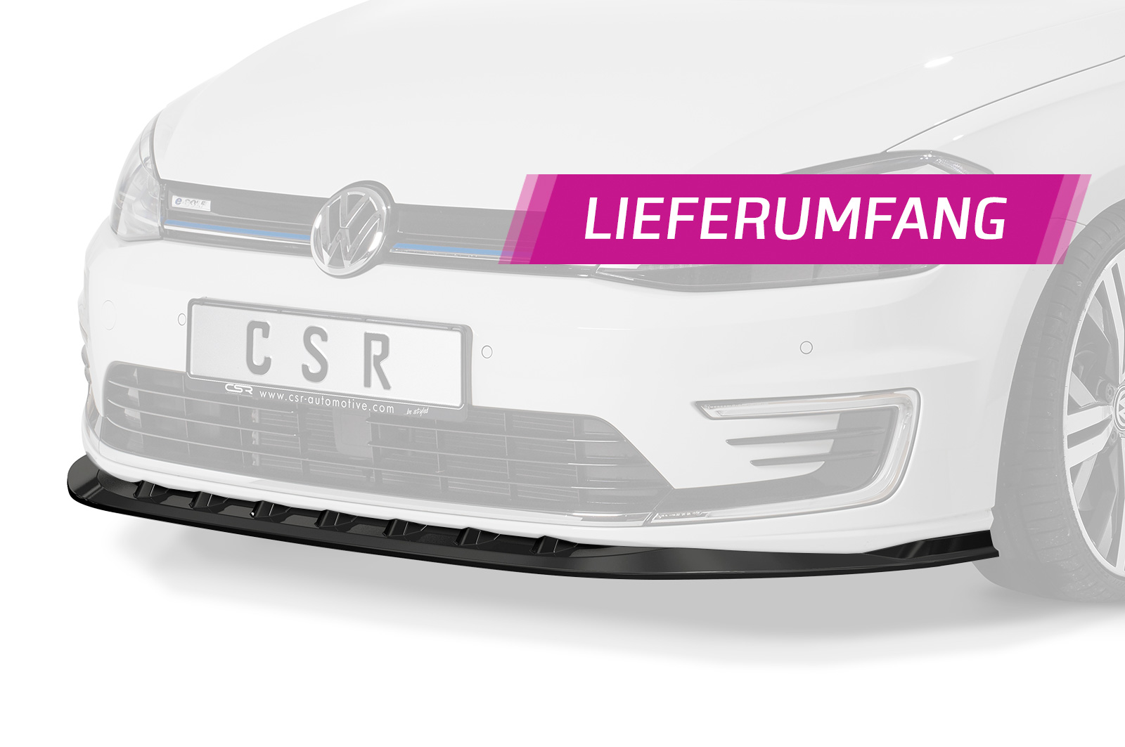 Lame de parechoc avant pour VW e-Golf toutes carrosseries (02/2014-12/2020) - Fabriqué en ABS (6 finitions au choix)