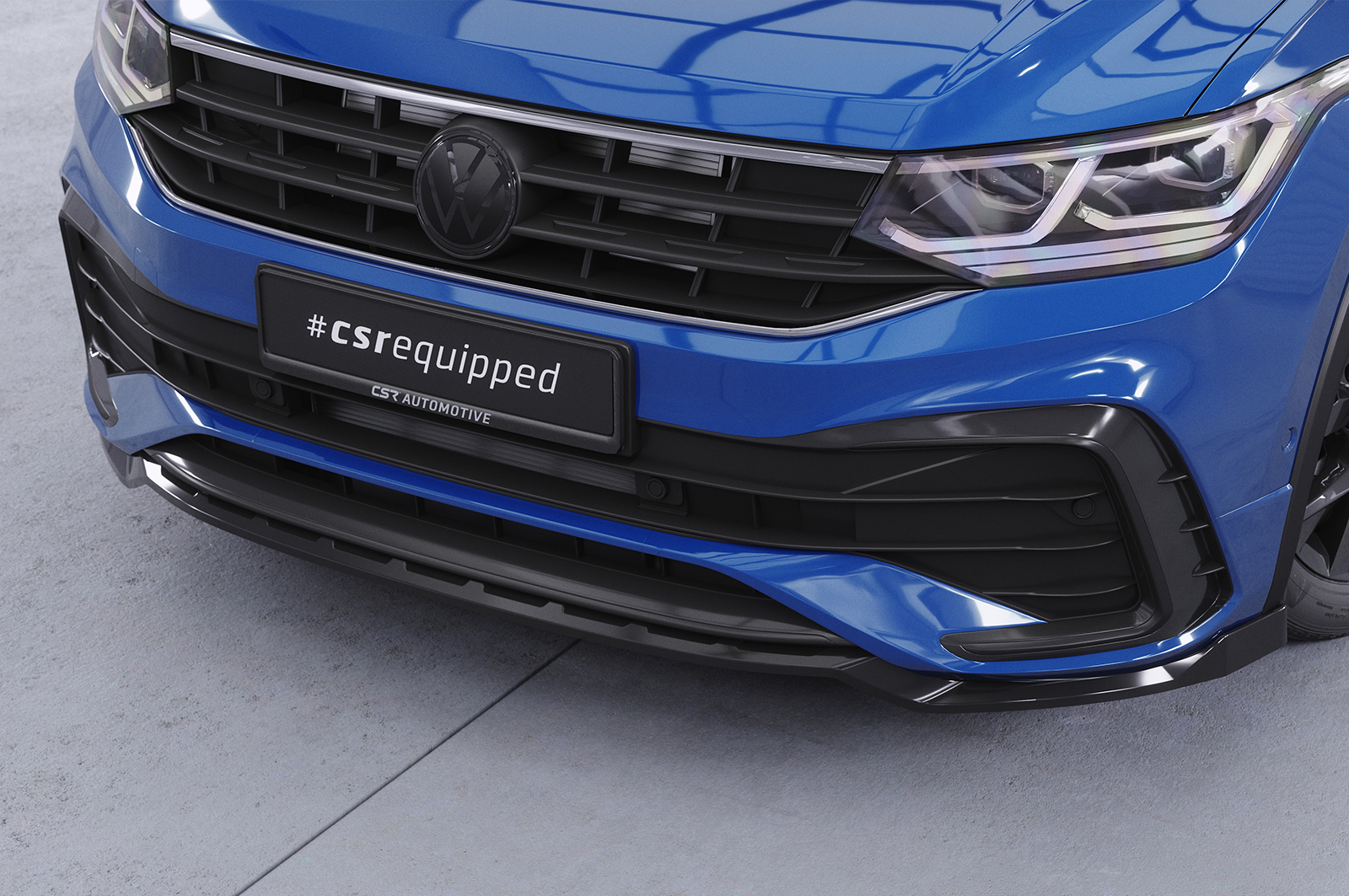 Lame de parechoc avant pour VW Tiguan II (Typ AD1) R-Line (facelift) (depuis 09/2020) - Fabriqué en ABS (6 finitions au choix)