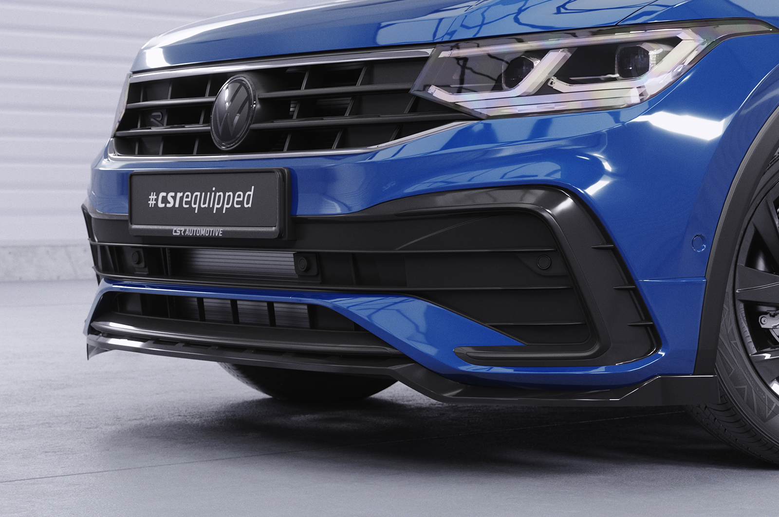 Lame de parechoc avant pour VW Tiguan II (Typ AD1) R-Line (facelift) (depuis 09/2020) - Fabriqué en ABS (6 finitions au choix)