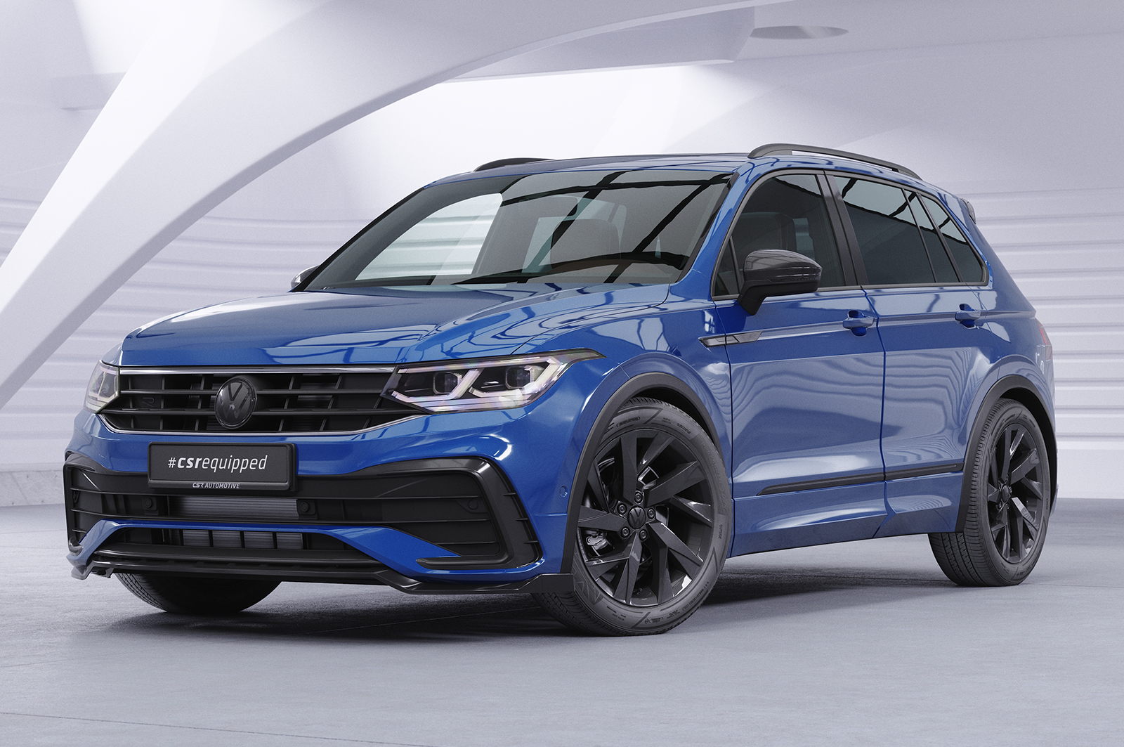 Lame de parechoc avant pour VW Tiguan II (Typ AD1) R-Line (facelift) (depuis 09/2020) - Fabriqué en ABS (6 finitions au choix)