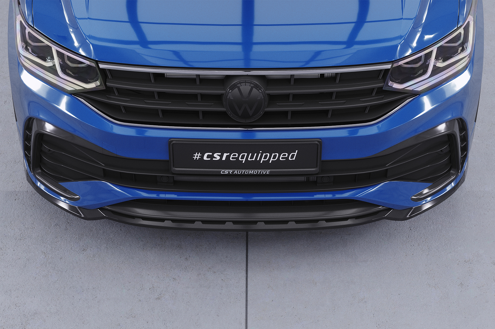 Lame de parechoc avant pour VW Tiguan II (Typ AD1) R-Line (facelift) (depuis 09/2020) - Fabriqué en ABS (6 finitions au choix)