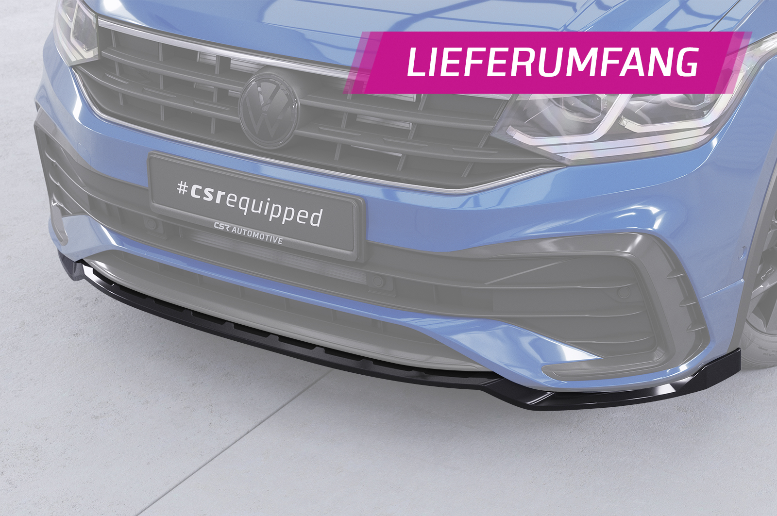 Lame de parechoc avant pour VW Tiguan II (Typ AD1) R-Line (facelift) (depuis 09/2020) - Fabriqué en ABS (6 finitions au choix)